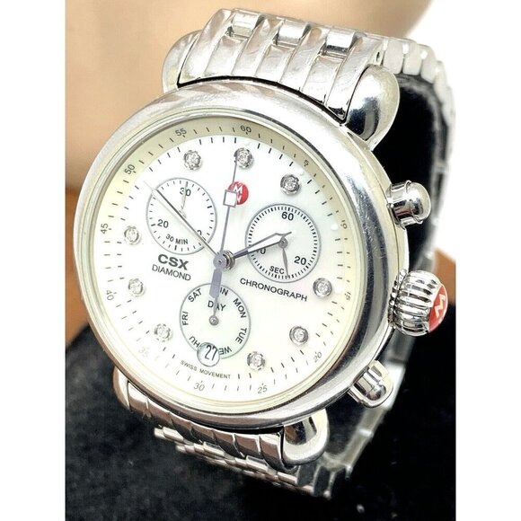 Michele Women's Watch MW03M00A0046 CSX MOP Diamond Dial Swiss Quartz Chronograph - Picture 1 of 14